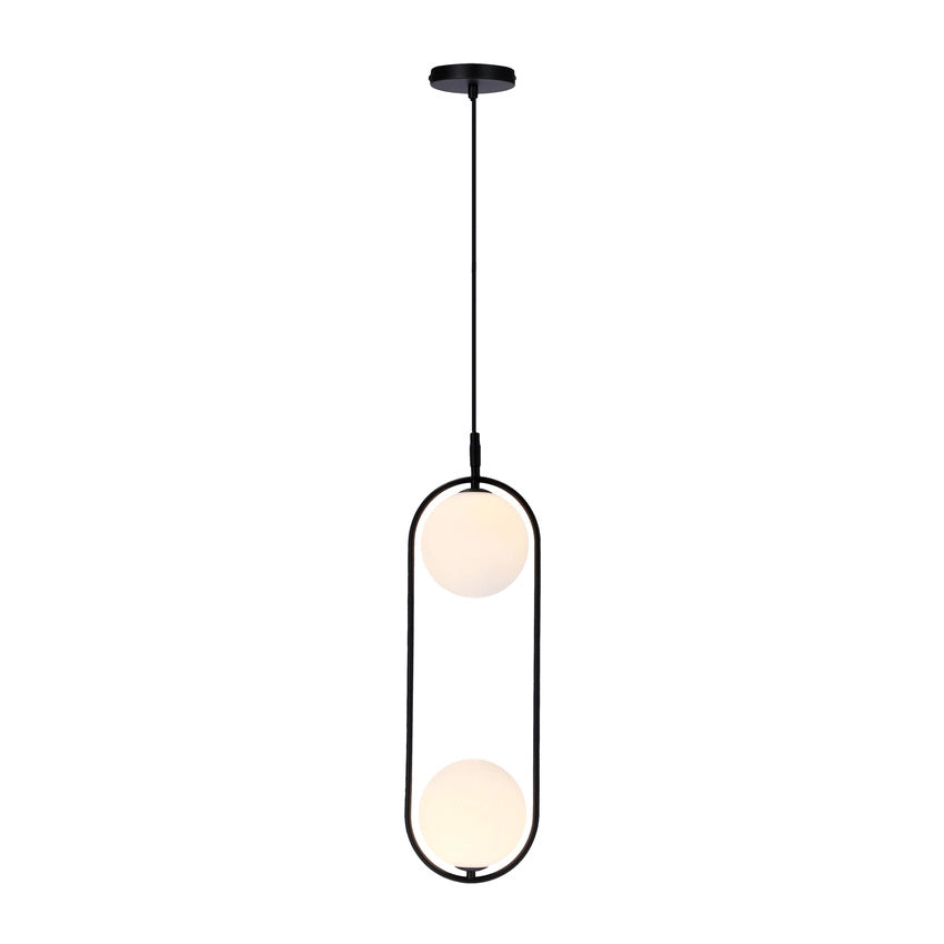 Lampada a sospensione Candellux Cordel 2xG9 nero/bianco