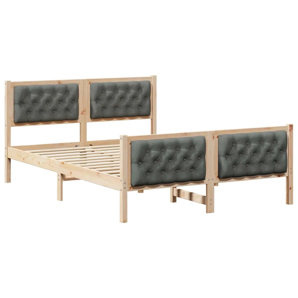 Struttura del letto Grigio scuro 140 x 190 cm Pino massello 3394294