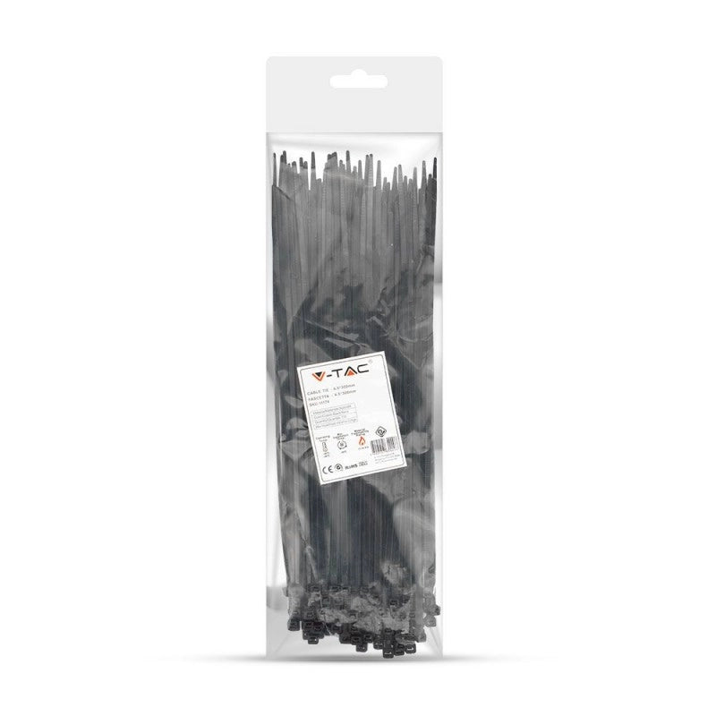 Tie per cavi - 4,5*300 mm neri 100pcs/pacchetto