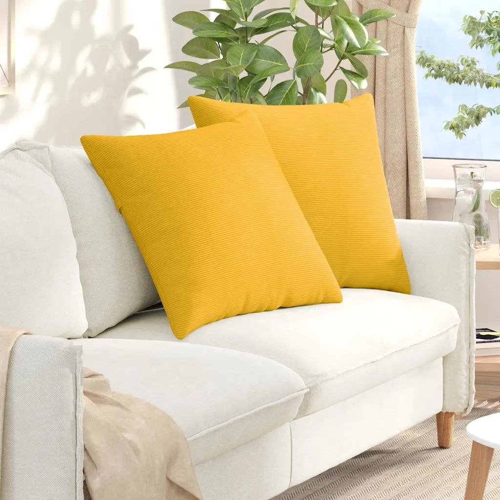 Cuscini da Divano 2 pcs Giallo Chiaro 80 x 80 cm 42014081