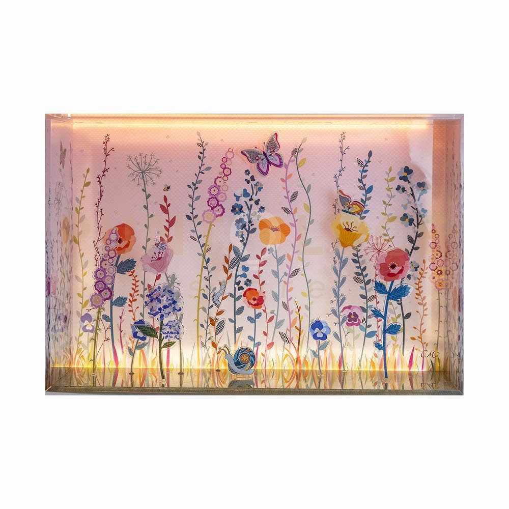BOX LUMINOSO 3D AMELIE QUADRO RETROILLUMINATO IN 3D IN CRISTALLO ACRILICO DECORATO