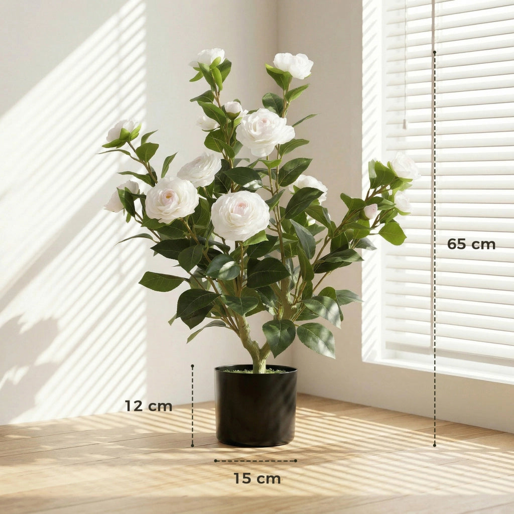 Planta Artificiale Camelia 65cm ¨C Minimal ¨C Bianco Verde