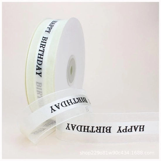 Tessuto decorativo per festa di compleanno - 50 metri - Lint satinato - Lint decorativo - Pacchetto di regalo - Attività di fai da te - 2,5 cm di larghezza