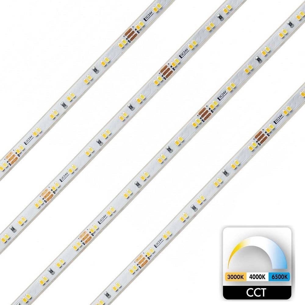 Trade Shop - Striscia 980led 62w Cct Da 3000k A 6500k 24v Impermeabile Dimmerabile Bobina 5mt -