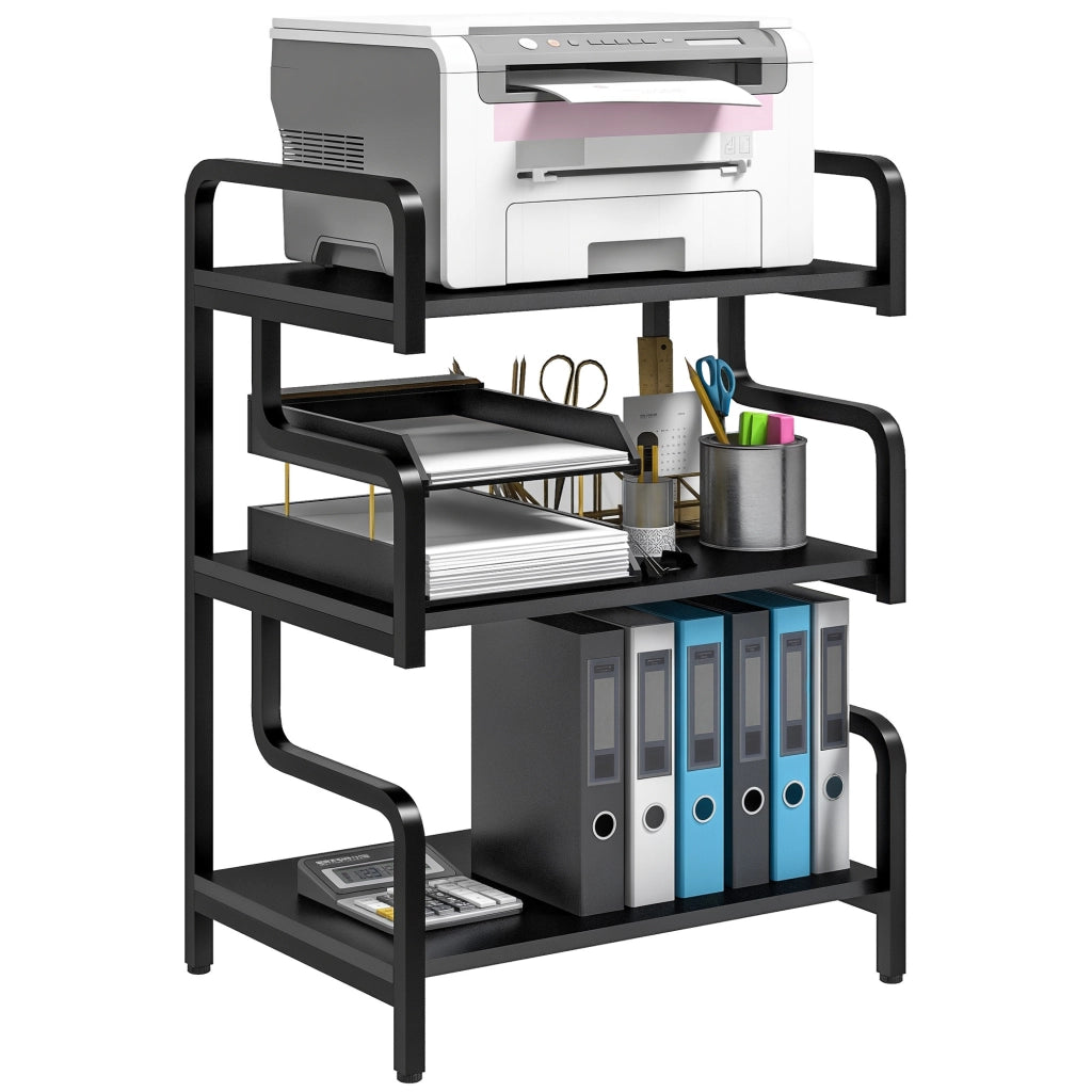 Libreria a 3 livelli in metallo ¨C zephmum ¨C Nero 55x40x77 cm