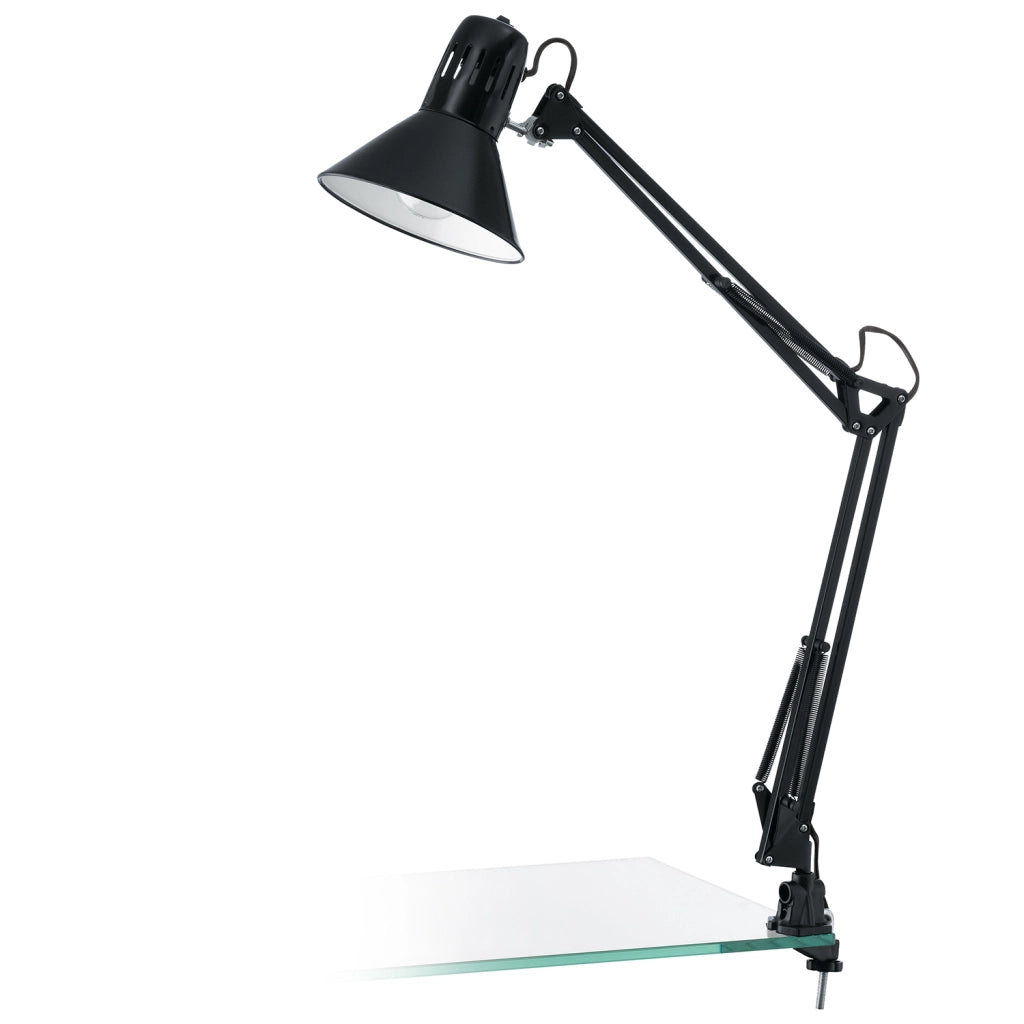 Lampada Da Tavolo Contemporanea Firmo Acciaio Nero Nero Lucido 1 Luce E27