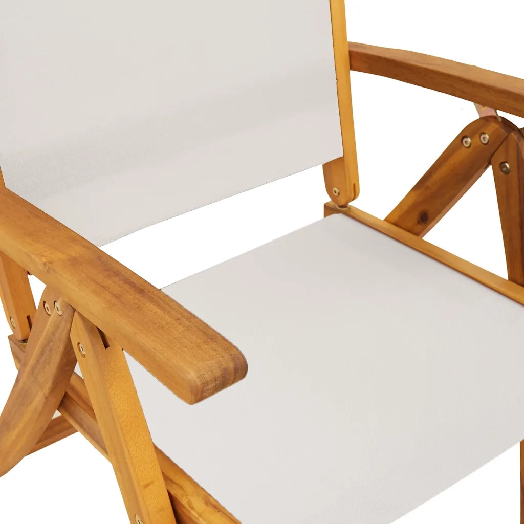 Set Pranzo da Giardino 9pz Legno Massello di Acacia e Textilene 3279291