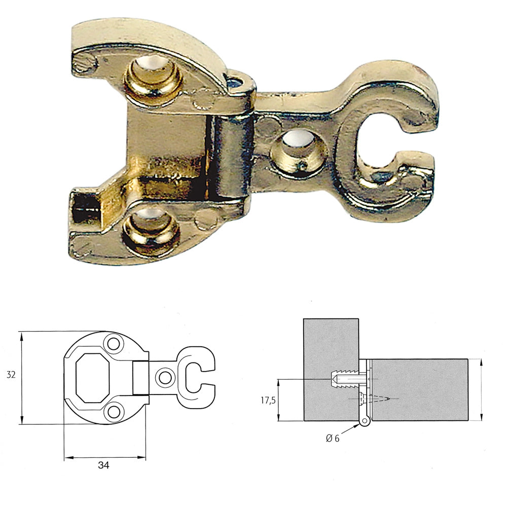 CERNIERA PER MOBILI 'A0054' bronzata- 2 pezzi