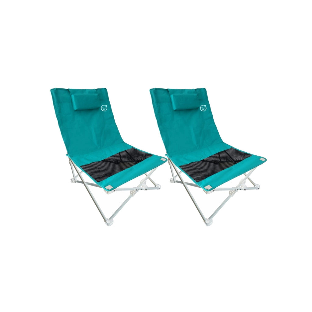 Set di 2 sedie a sdraio pieghevoli - O'Beach - Custodia da trasporto inclusa - 71 x 55 x 65 cm