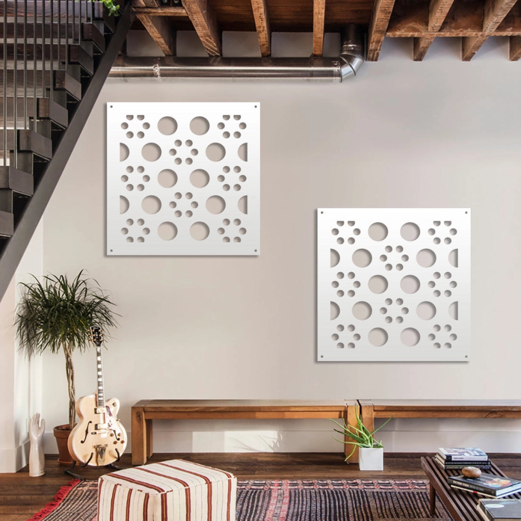 POINTS - Pannello in PVC traforato - Parasole Misura: 73x73 cm, Colore: bianco