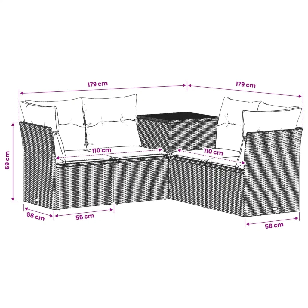 Set di divani 5 pz Grigio e Grigio Scuro 3447840