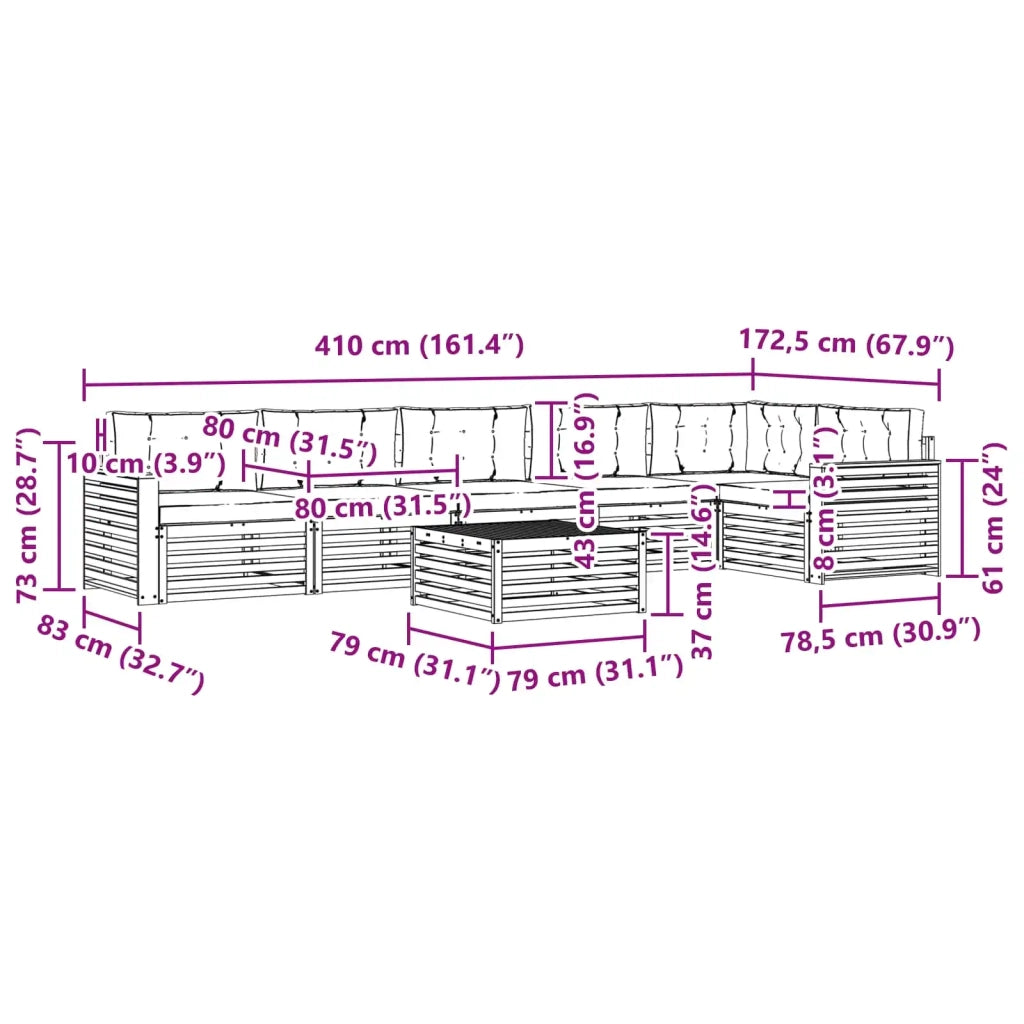 Set di divani da esterno 7 pcs Bianco e Antracite 3390612