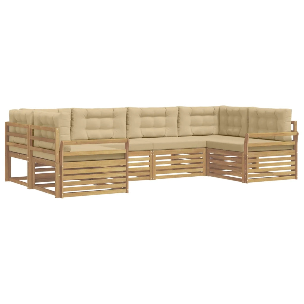 Set di divani da esterno 6 pcs Bianco e Beige 3391048