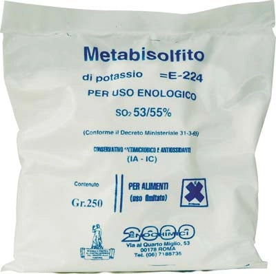 METABISOLFITO POTASSICO ENOLOGICO E224 - GR 250- 10 pezzi