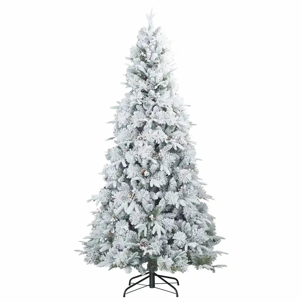 Albero di Natale Artificiale-Albero Natalizio con Rami Pieghevoli Bianco 240 cm 563297