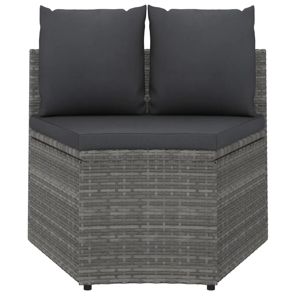 Set Divani da Giardino 4 pz con Cuscini in Polyrattan Grigio 3064911