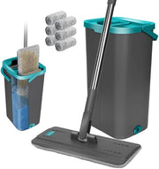 Mop con testa a microfibra a mano libera - set di 6 testine di pulizia