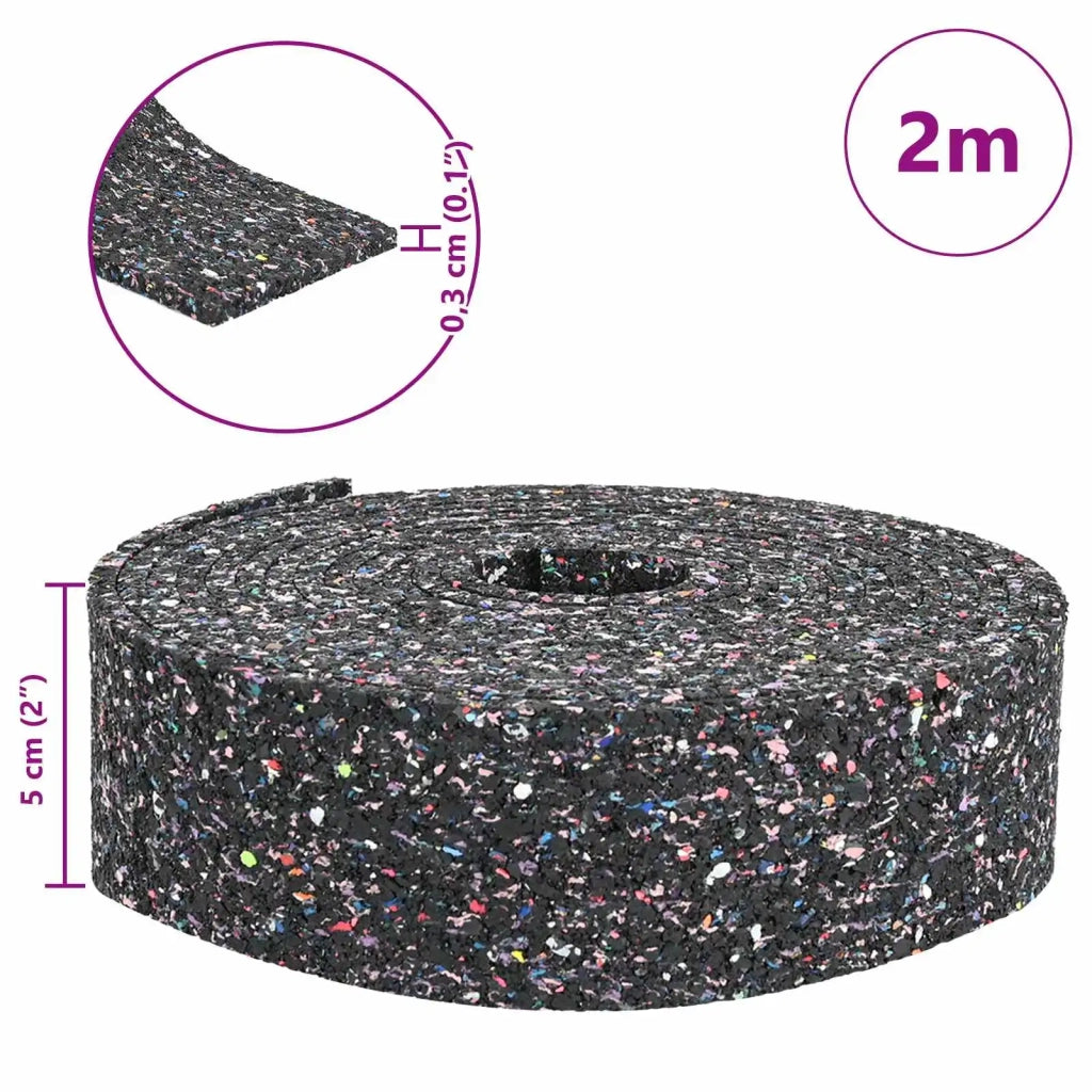 Rotolo di Granulato in Gomma Nero 200 x 5 x 0,3 cm Gomma 42027245