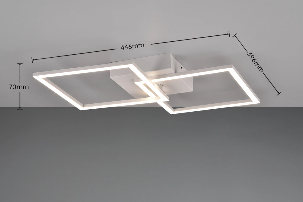 Plafoniera LED Trail moderna quadrati bianca 20W 4000K