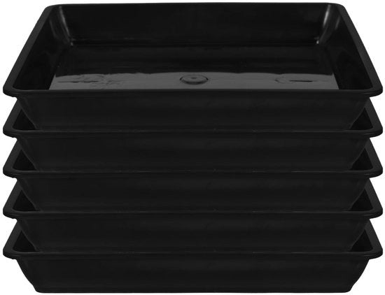 Set di supporti per piante 5 pezzi - Disegno impermeabile - Prodotto in plastica - Antiscivolo - Riciclabile - Protezione per pavimento - Supporto per piante