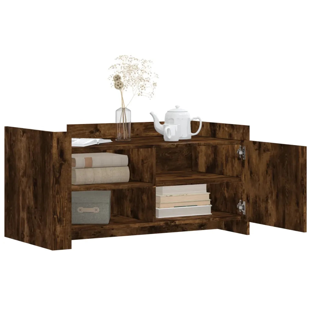 Tavolino salotto | Tavolino da caff¨¨ | Tavolino da Soggiorno Rovere Fumo 100x50x50 cm in Legno Multistrato