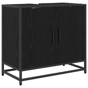Mobile Lavabo | Armadio per Lavabo da Bagno Rovere Nero 65 x 33 x 60 cm