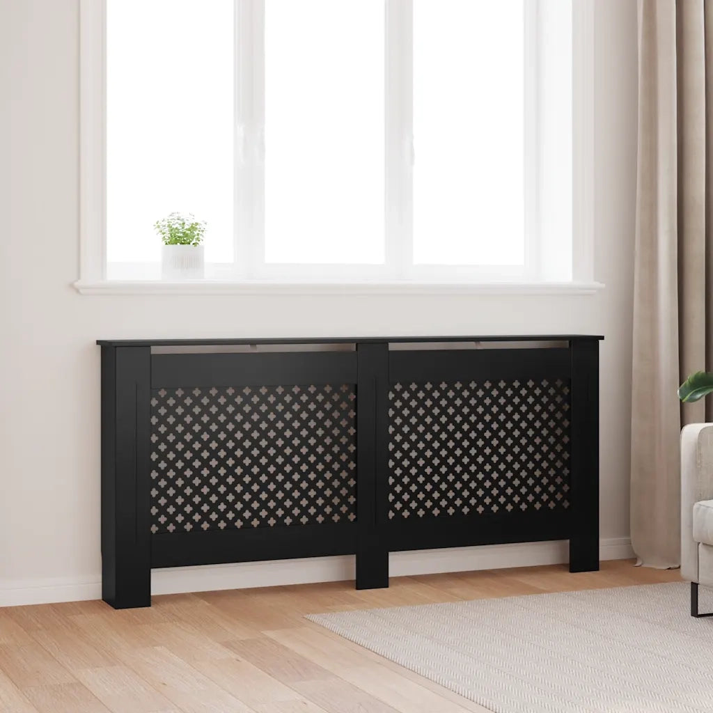 Copertura per Radiatore Nera 172x19x81 cm in MDF 288198