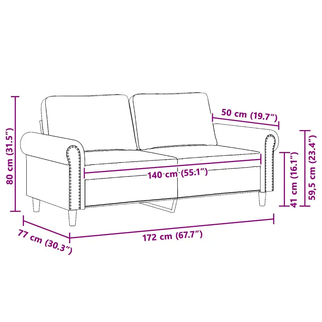 Divano a 2 Posti-Sofa 2 Posti Blu 140 cm in Velluto 294504