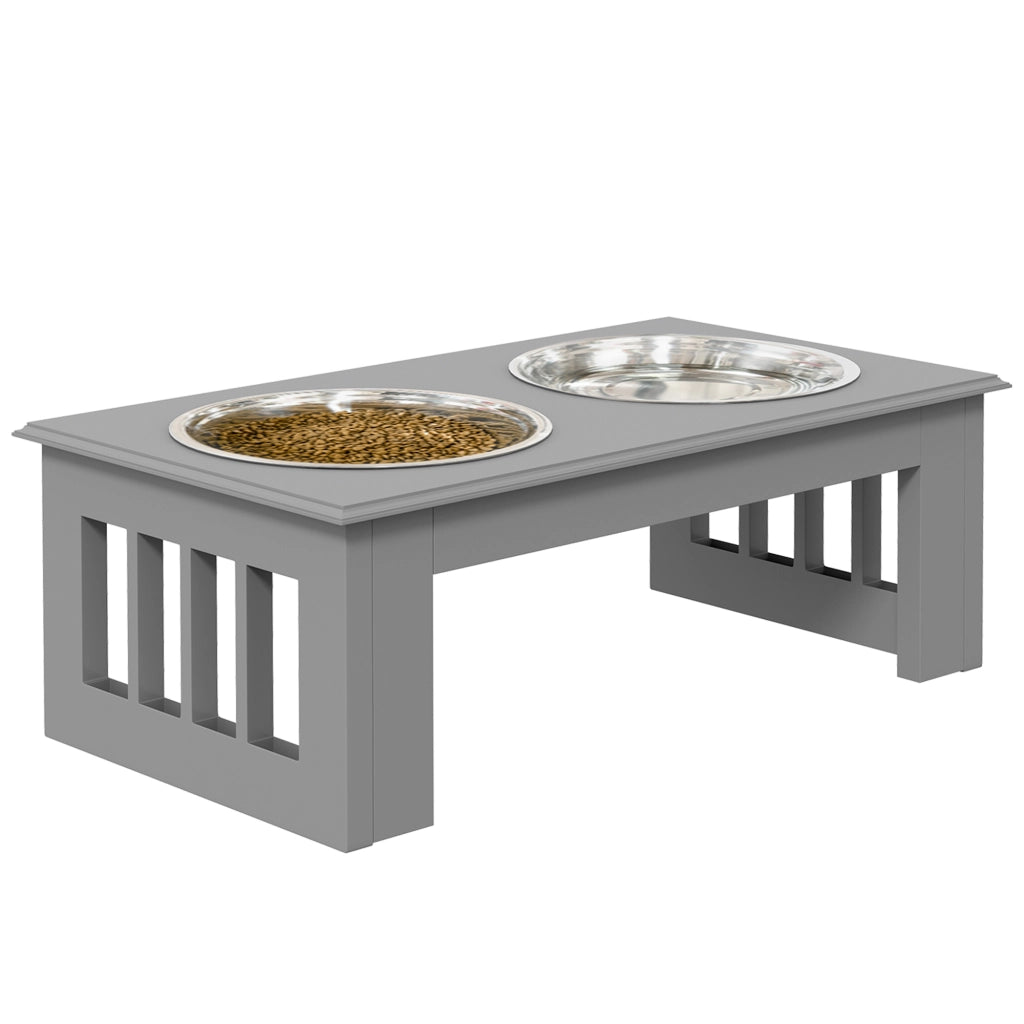 Stazione Cibo per Cane ¨C Minimal ¨C Grigio 44x24x15cm