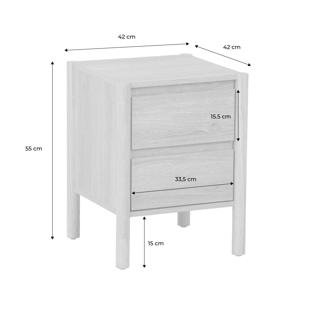 Set 2 comodini decoro legno 2 cassetti , noce