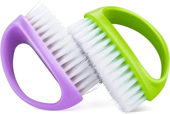 Set di spazzole per unghie in acciaio con manico - 2 pezzi - Profonda pulizia per uomo - Spazzola per unghie per dita e piedi - Manutenzione giardino - Setole in acciaio duraturo