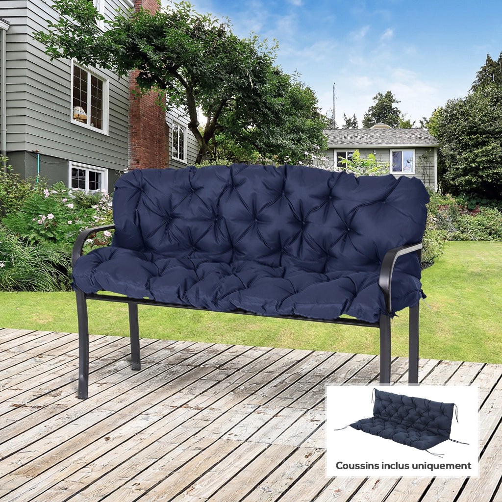 Cuscino per divano da giardino 3 posti ¨C zephmum ¨C 150x98x8 cm blu