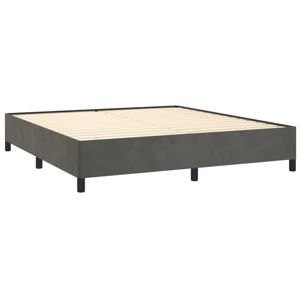 Giroletto senza Materasso Grigio Scuro 160x200 cm Velluto 347331