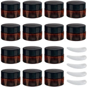 Kit di applicazione crema 20 ml - Flaconi vuoti crema - Boccette in vetro ambrato - Protezione UV - Chiusura ermetica - Incluso set di 5 applicatori