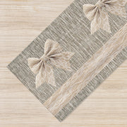 Tappeto passatoia fantasia made in Italy antiscivolo lavabile aderente FioccoBeige - 50x400 cm