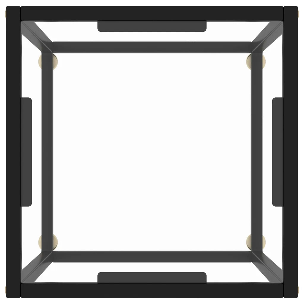 Tavolino da Salotto Nero con Vetro Temperato 40x40x50 cm 322907