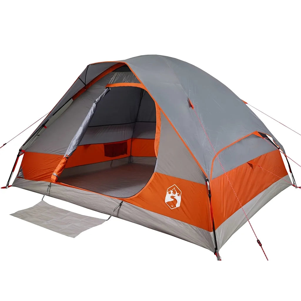 Tenda da Campeggio a Cupola 2 Persone Grigio e Arancione 94775