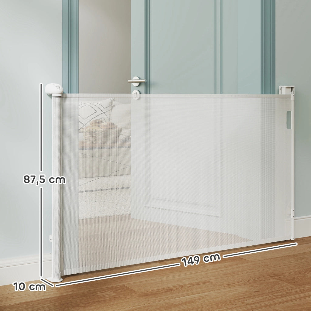 Barriera retrattile per cani ¨C zephmum ¨C bianco 149 cm