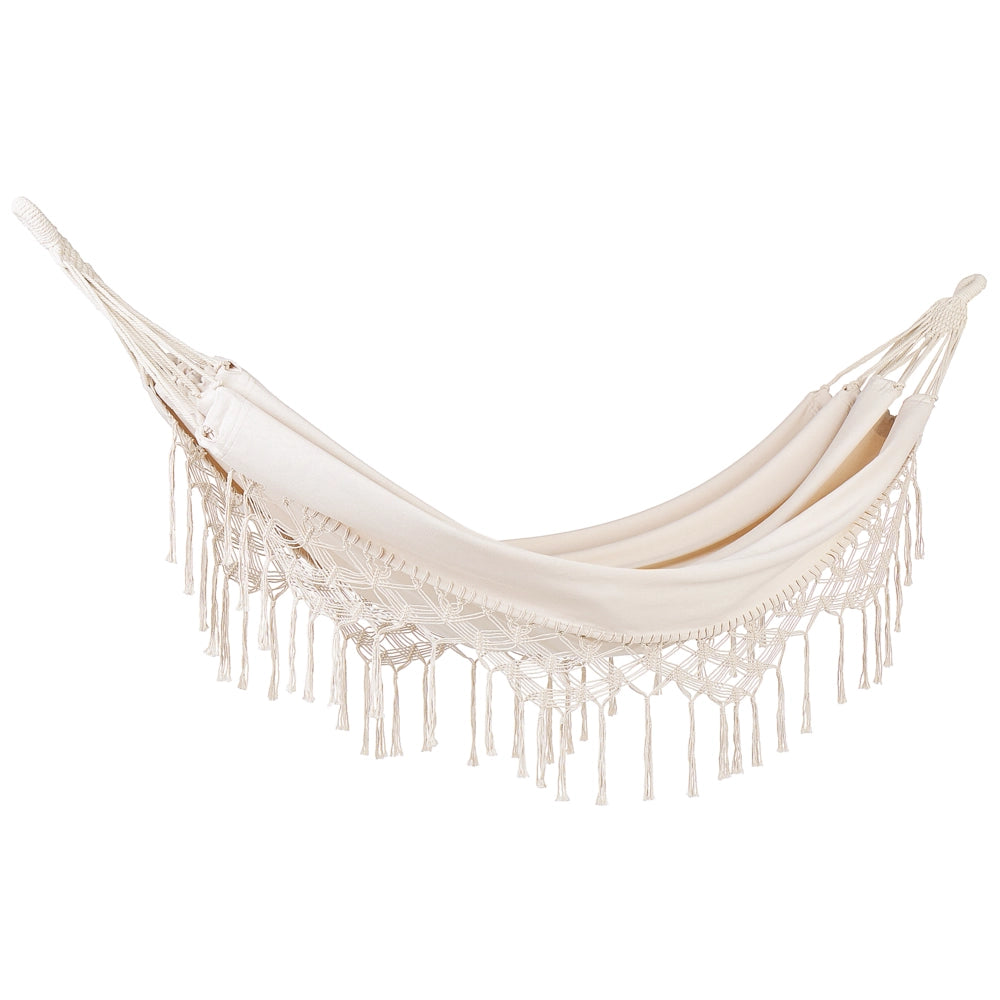 Amaca da giardino Sedia altalena in cotone beige e poliestere per interni ed esterni in stile Boho