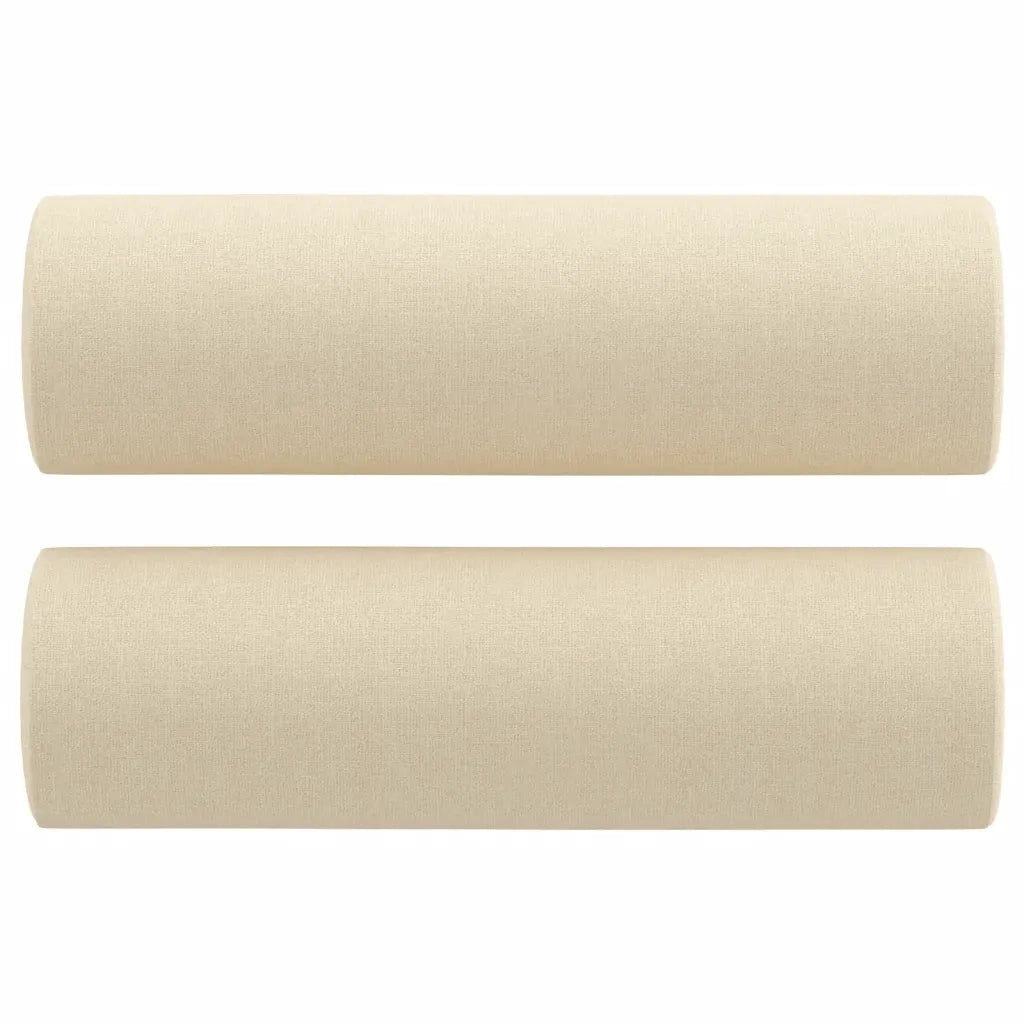Divano a 2 Posti con Cuscini Crema 120 cm in Tessuto 3200776
