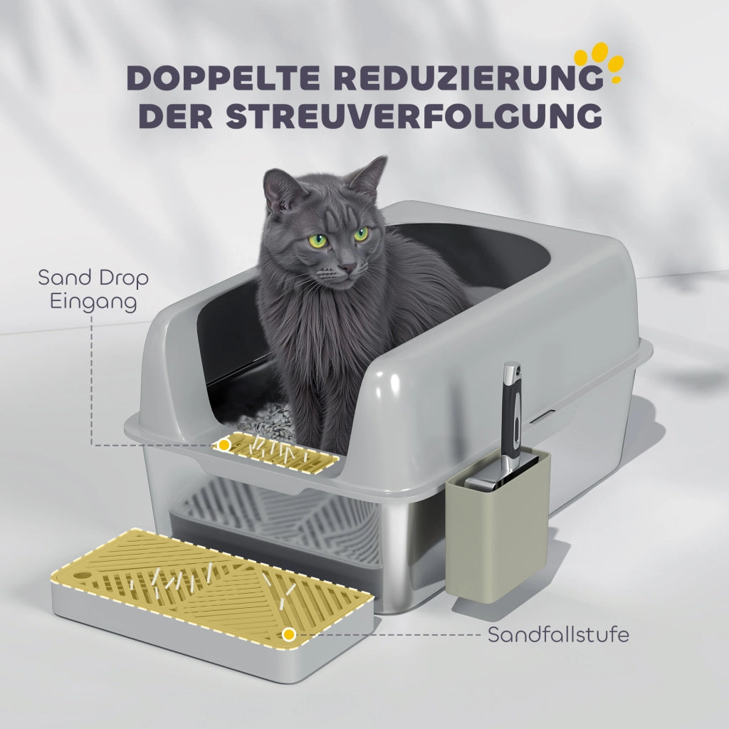 Casetta per Gatti con Contenitore ¨C Minimal ¨C Grigio Chiaro