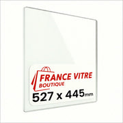 527 x 445 x 4 mm - Vetro per stufa a legna - vetro camino di ricambio - vetro per caminetto resistente al fuoco - France Vitre