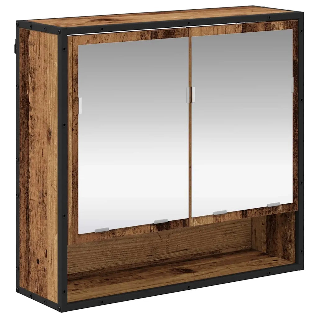 Set di mobili per il bagno con cassetto 4 pcs Legno vecchio 3402462