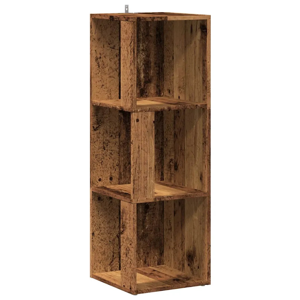 Mobile Angolare Legno Antico 33x33x100 cm Legno Multistrato 856720