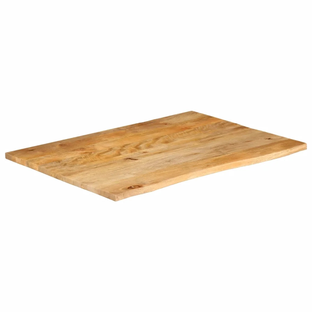Piano Tavolo | Superficie Tavolo | Piano Scrivania Bordi Vivi 90x80x2,5 cm in Legno Massello di Mango