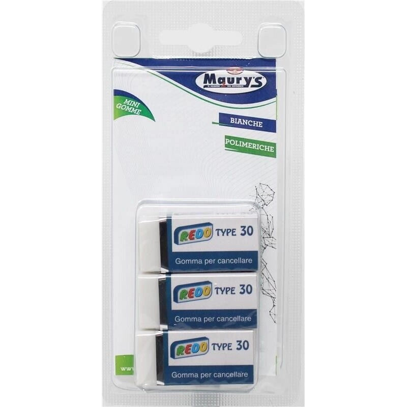 MAURY'S GOMMA MINI BIANCA 3 PZ