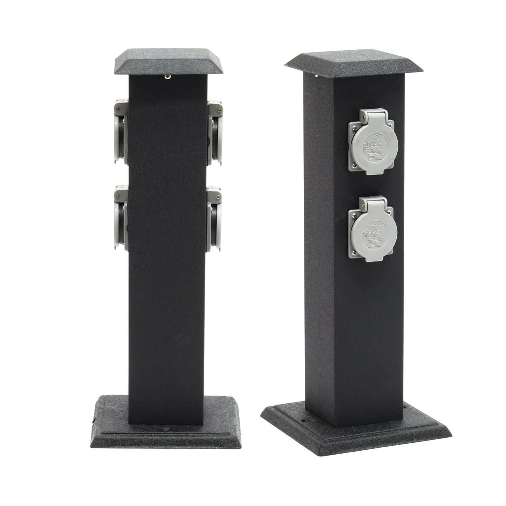 Colonnina elettrica con 4 prese elettriche da esterno metallo IP44 giardino 16_0002283