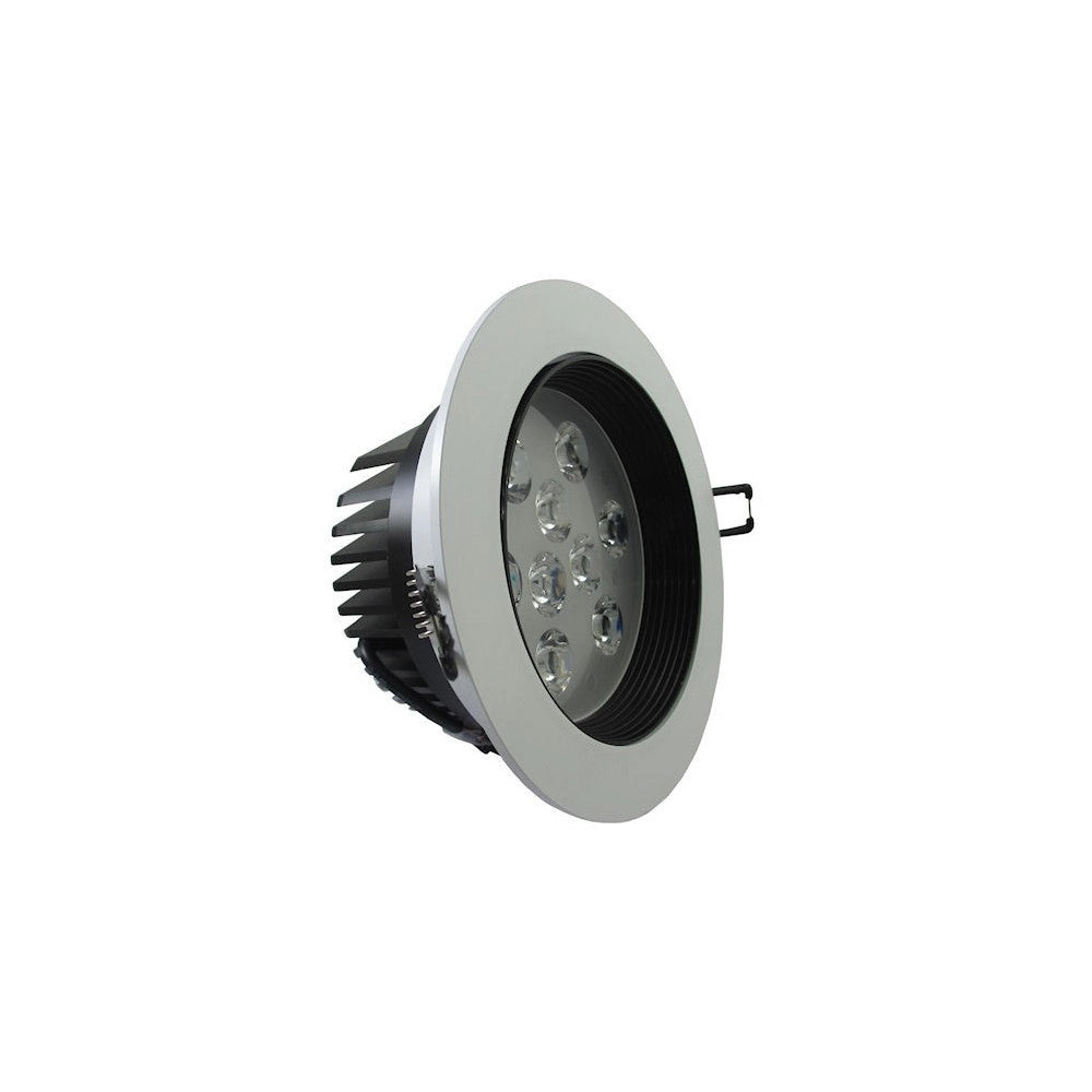 Trade Shop - Faretto Led Incasso A Molla Con Alette 3 5 7 9 12 15 18 W Cornice Telaio Bianco -