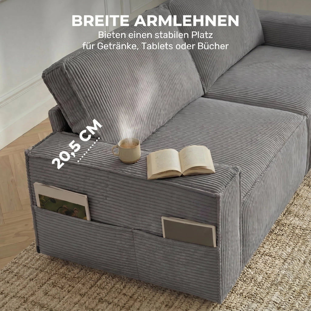 Divano 3 posti in tessuto ¨C Minimal ¨C grigio chiaro