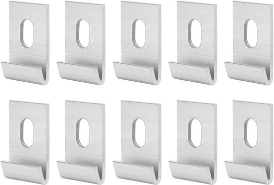 Set di Clip di Base 10 pezzi - Impianto di Allocazione in Alluminio - Resistente alla Corrosione - Dimensioni Compresse 3,3 x 2,1 cm - Installazione Facile - Adatto per Involucro di Clima - Clip per Involucro di Clima